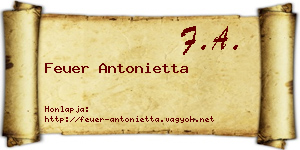 Feuer Antonietta névjegykártya